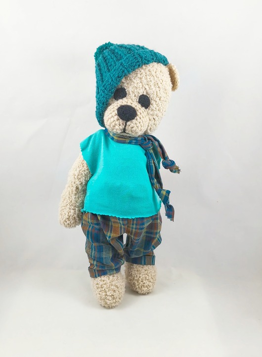 misie i maskotki FELEK - szydełkowy miś, personalizacja