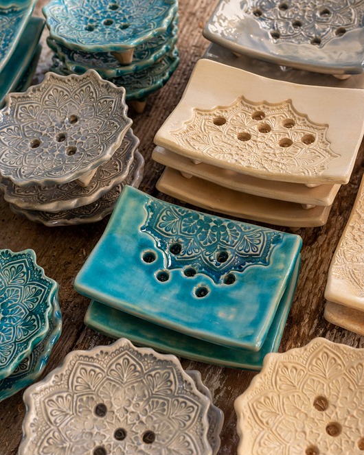 mydelniczki Mydelniczka ceramiczna Szara