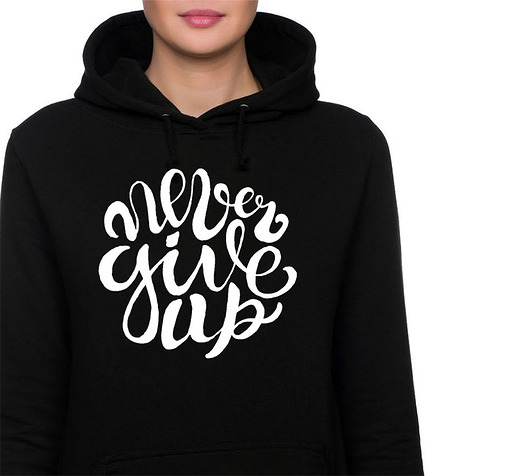 Bluza damska. NEVER GIVE UP Love Life and Forest