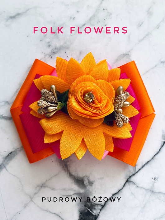 broszki Brosza z kolekcji FOLK Flowers z kolorowym kwiatem New