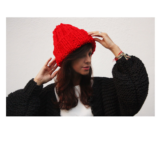 Czerwona czapka beanie z wełną Mademoiselle Patrini