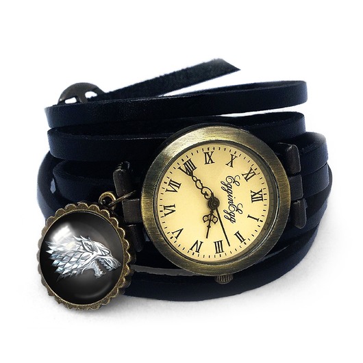 zegarki unisex Zegarek skórzany Wilkor Stark gra o tron - 0251
