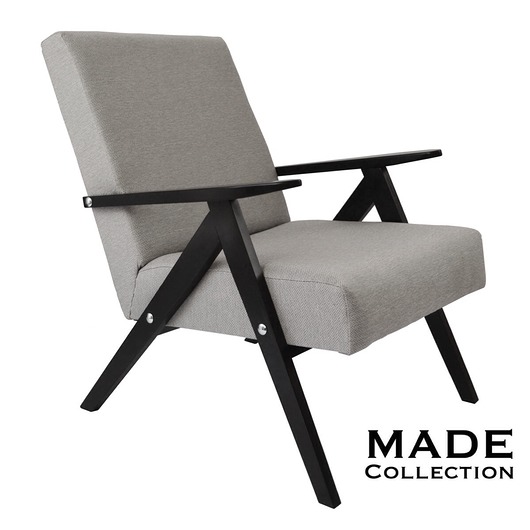 Fotel b310 PRL 'SZARY' lata 60/70 MADECollection