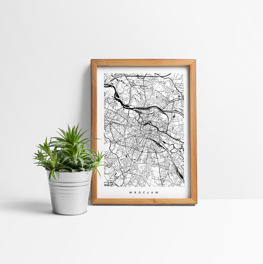 Wrocław - mapa miasta na prezent PLAKATY GEOMETRYCZNE