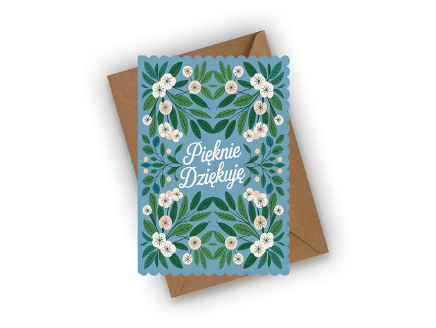 kartki okolicznościowe - wydruki Kartka z podziękowaniem- Pięknie dziękuję