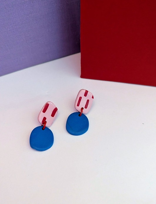 kolczyki z masy plastycznej Kolczyki wiszące mini