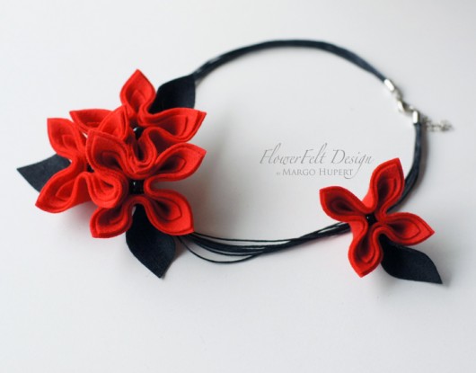 red with black FlowerFelt Design