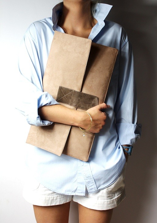 Kopertówka XL beige + brown leather Zuzia Górska