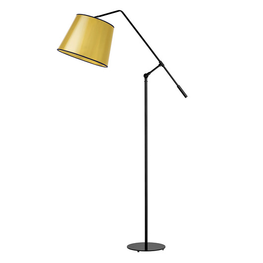 lampy podłogowe Czarno-złota lampa podłogowa z ruchomym ramieniem FOYA MIRROR