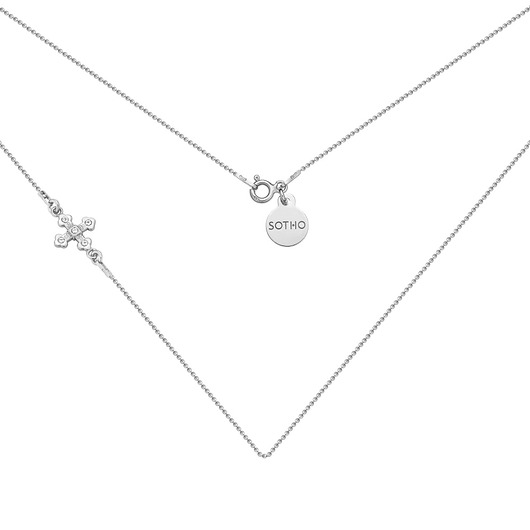 Srebrny naszyjnik z krzyżykiem SWAROVSKI® CRYSTA SOTHO