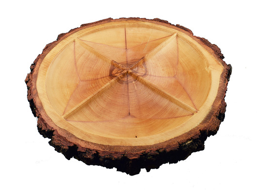 Misa drewniana 38-41 cm z grubą korą olejowana rusticalart
