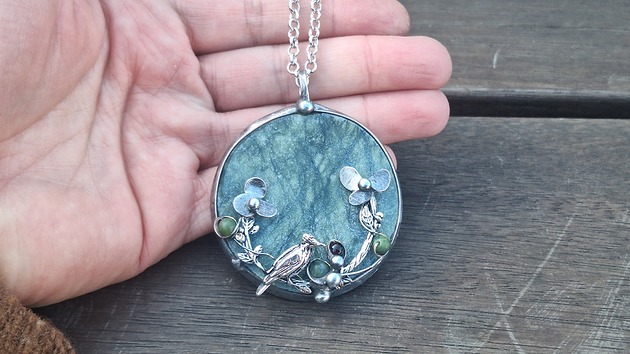 wisiory Ptak w ogródku - wisiorek