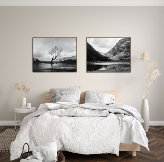 plakaty DWA PLAKATY czarno białe fotografie
