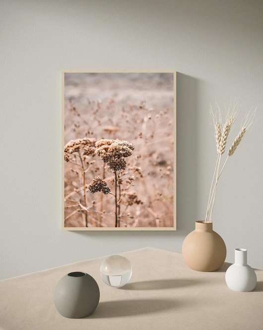 PLAKAT trawa beżowy nude natura black dot studio