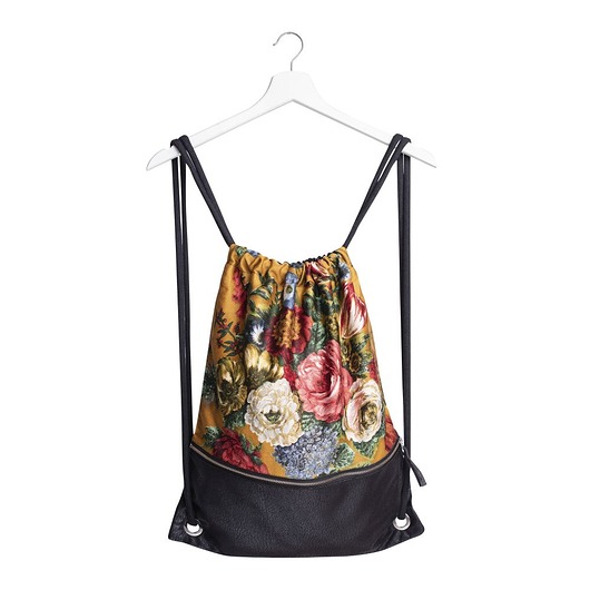 backpack black flowers Floral Escape