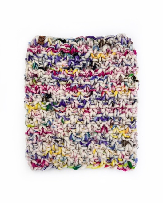 szale damskie Kolorowy komin z grubej ręcznie farbowanej wełny