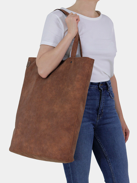 torby XXL Mega shopper duża torba ruda na zamek