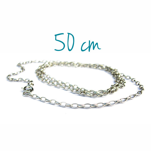 wisiory Srebrny łańcuszek do wisiorów - 50 cm