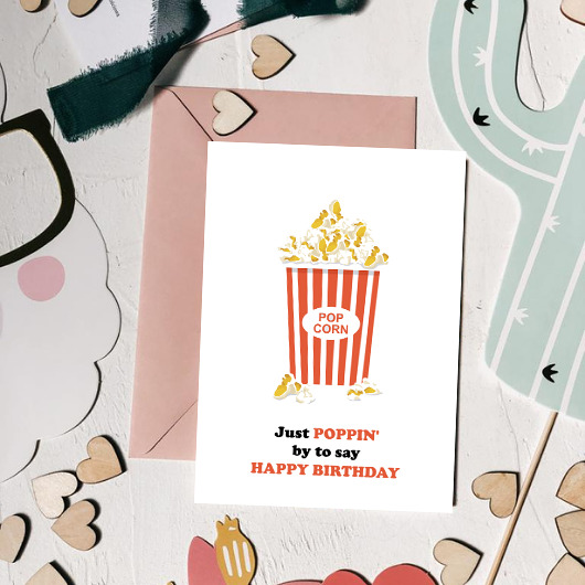 kartki okolicznościowe - wydruki Kartka urodzinowa "Popcorn"