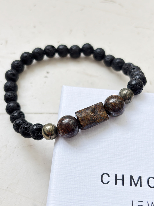 biżuteria męska Bransoletka męska Bronzyt i Piryt