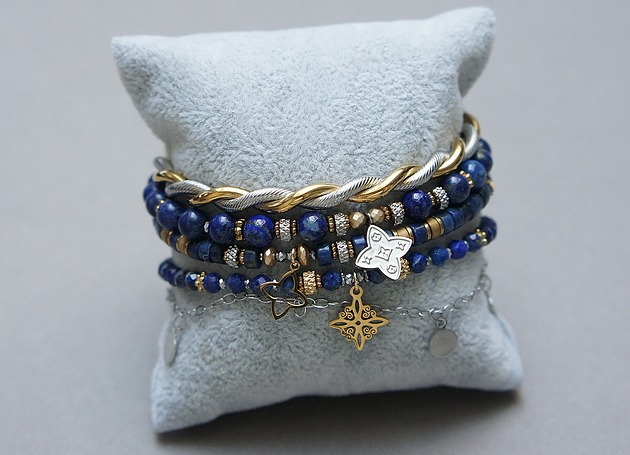 bransoletki z kamieni naturalnych Zestaw bransoletek Lapis lazuli vol. 3  /10.02.26/- Szlachetna kolekcja