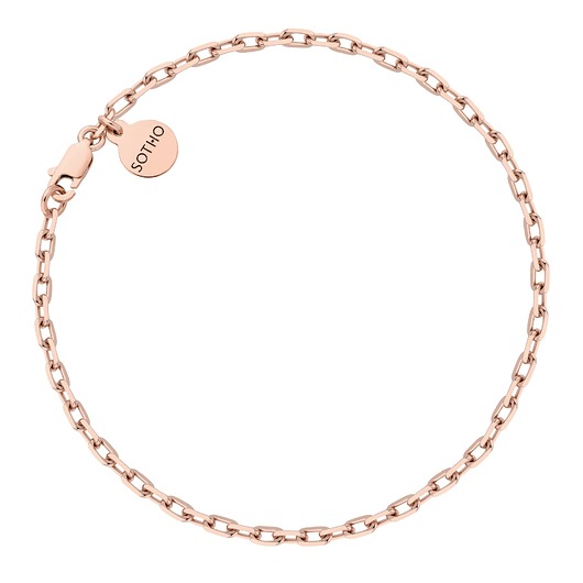 bransoletki złote Masywna bransoletka na nogę z różowego złota