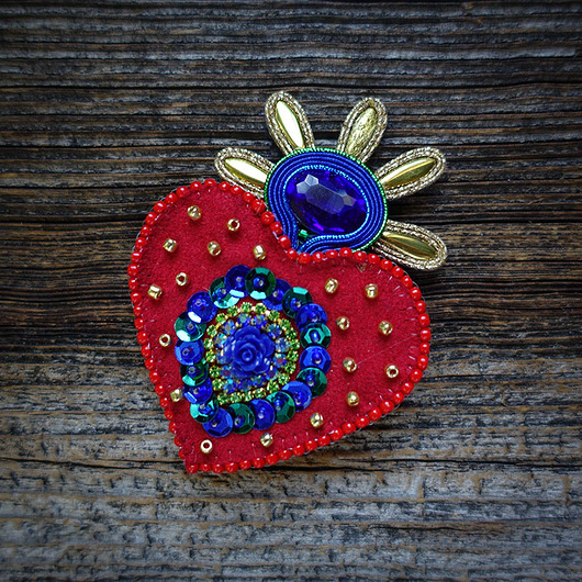 broszki Kolekcja Frida- broszka kolorowe serce