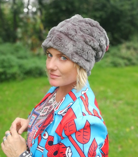 czapka futrzana damska czarna boho zimowa ruda klara