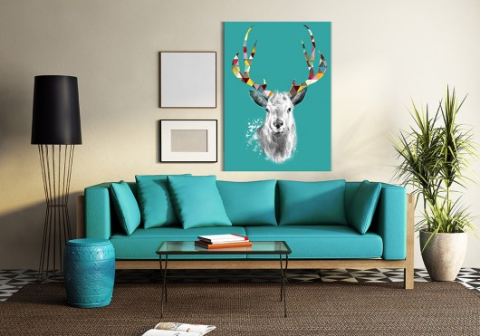 OBRAZ NA PŁÓTNIE - JELEŃ - 70x100cm LUdesign gallery