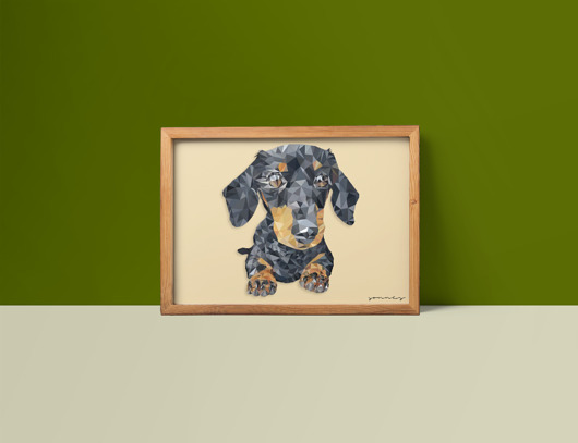 Jamnik | Geometric Dachshund  SONNES ART
