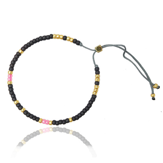 Bransoletka Minimal - Graphite and Pink Ilovehandmade