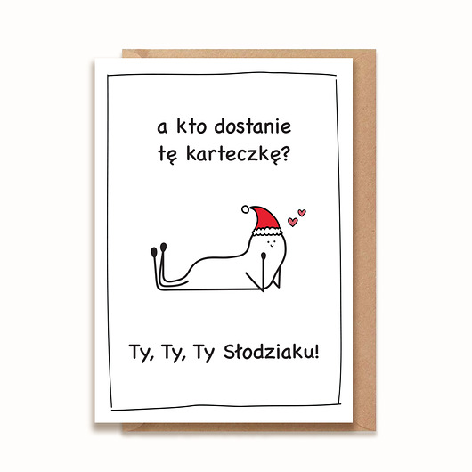 kartki świąteczne Kartka z okazji Świąt Bożego Narodzenia - A kto dostanie tę karteczkę?