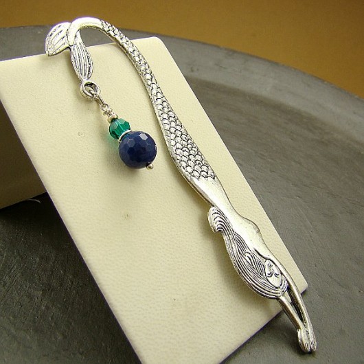 Zakładka Syrenka Jadeit i kryształ Swarovski RayOfArt
