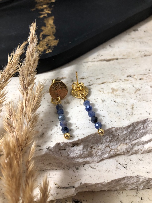 kolczyki z kamieniami Kolczyki sodalit