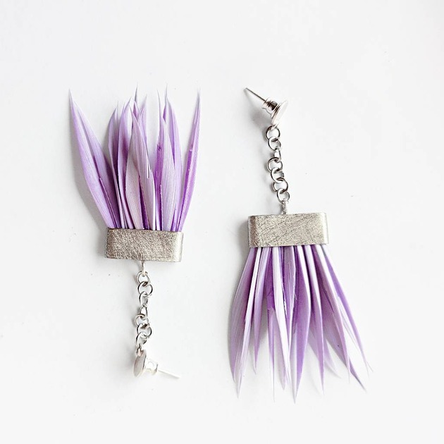 kolczyki z piórami PIÓRKO kolczyki