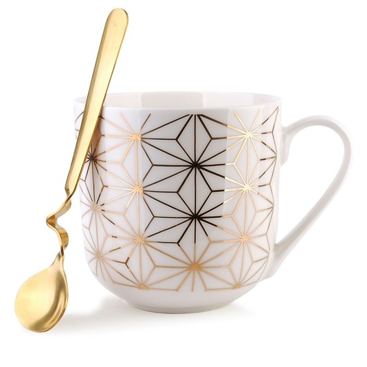 Kubek Porcelanowy z Łyżeczką Blanco 550 ml MIA home