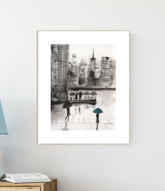 grafika 30X40 cm wykonana ręcznie MiniMalArt