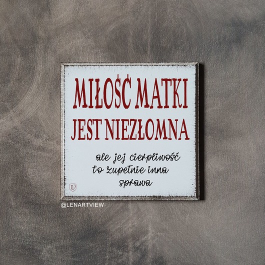 Tabliczka z napisem dla mamy LV Home