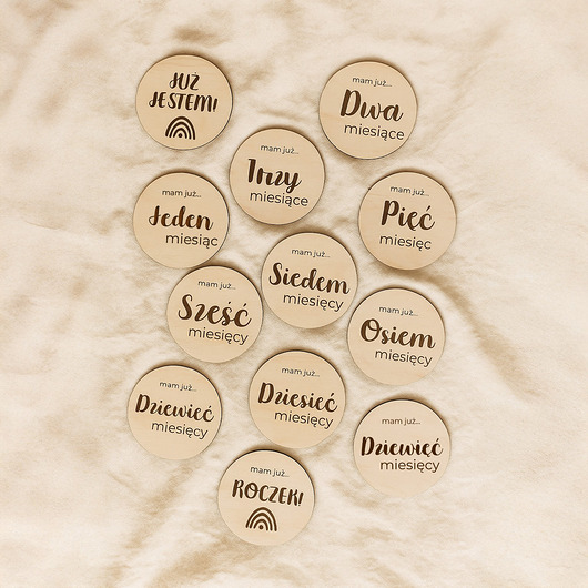 obrazy i plakaty do pokoju dziecięcego Tabliczki do zdjęć Kartki z miesiącami dziecka Czekamy na Ciebie Prezent