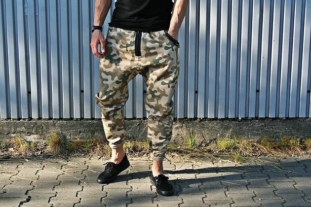 SPODNIE BUTTON ZIPPER PANTS unisex moro Button
