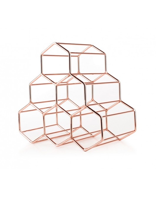 Stojak Na Wino Honeycomb miedziany MIA home