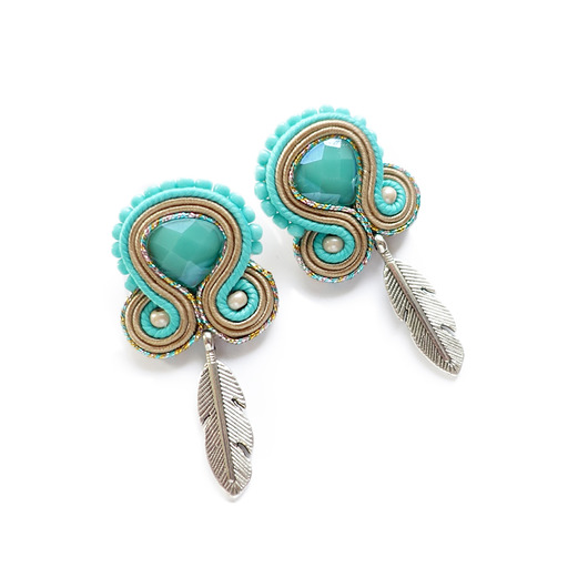 kolczyki soutache Małe etniczne kolczyki soutache