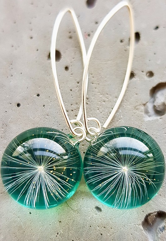 Kolczyki srebrne z gwiazdką dmuchawca Grol Jewellery