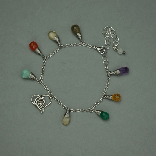 bransoletki wire wrapping Bransoletka serce kolorowa wire wrapping