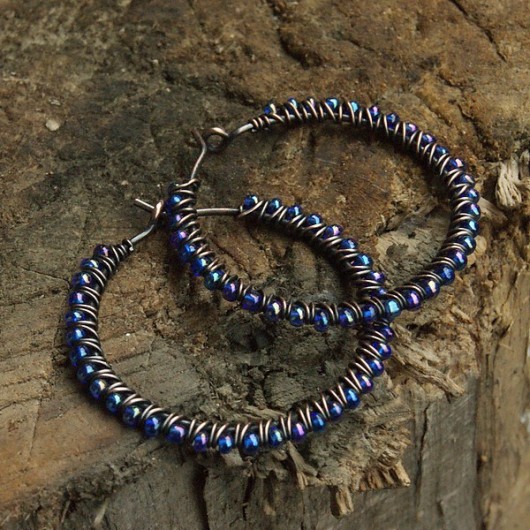 Hoops bead - niebiesko fioletowe II SHEandHE
