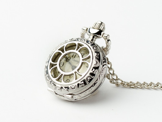 zegarki na łańcuszku BRATEK (SILVER) - Srebrny zegareczek dla niej