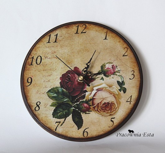 Zegar Rose Vintage Pracownia Esta