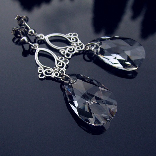 Kolczyki ślubne z kryształami Swarovski -Ariadne Marisella