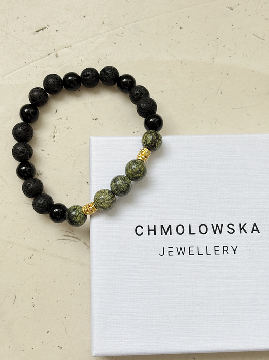 biżuteria męska Bransoletka męska Serpentynit