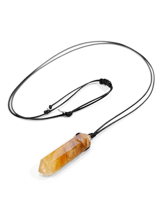 biżuteria męska Naszyjnik kwarc z limonitem / golden healer sopel